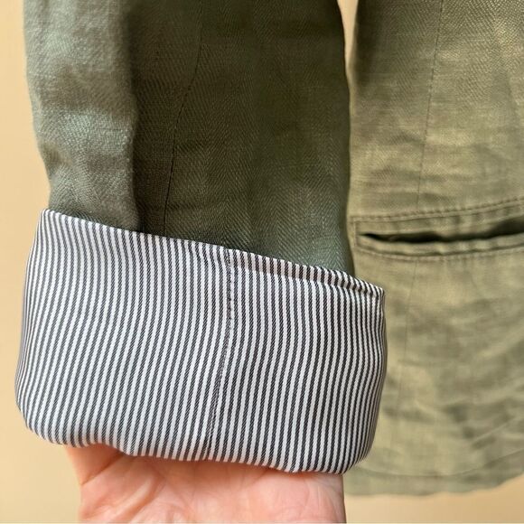 J Crew olive green linen blazer   Sz 00 ( 2) - Picture 2 of 6